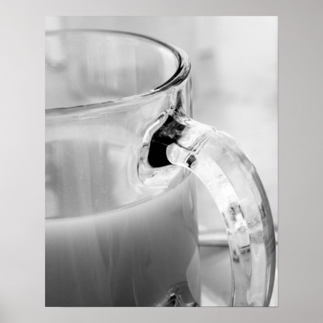 Infrared, Black & White,cup, glass, coffee, Poster (Front)