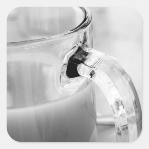 Infrared Black  Whitecup glass coffee Square Sticker