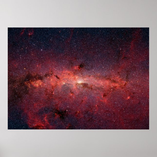 Infrared Image of the Center of Milky Way Galaxy Poster (Front)