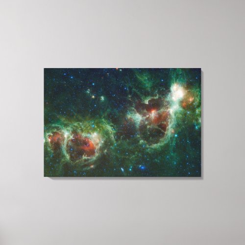 Infrared mosaic of the Heart and Soul nebulae Canvas Print