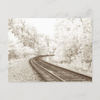 Infrared Railroad tracks Postcard