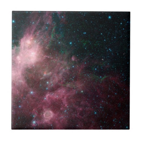 Infrared View Showing The Birth And Death Of Stars Ceramic Tile