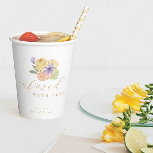 Infused with Love Cocktail Citrus Fruits  Florals Paper Cups
