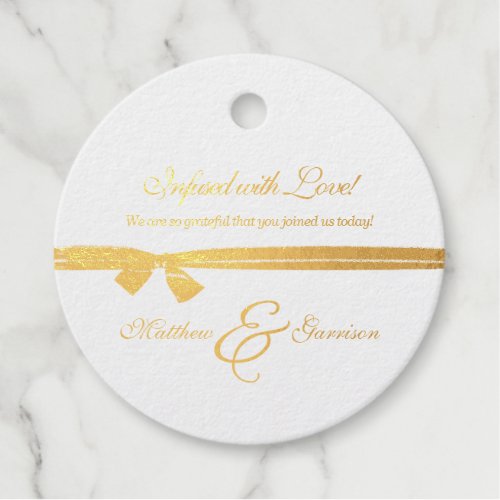 Infused with Love Gay Wedding with Photo Foil Favor Tags