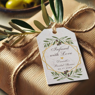 Infused with Love Olive Oil Bridal Shower Favor Gift Tags