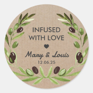 Infused with love Olive Oil Wedding Favor Label