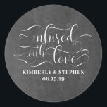 Infused With Love Wedding Classic Round Sticker<br><div class="desc">Infused With Love Elegant Wedding Favor Stickers</div>