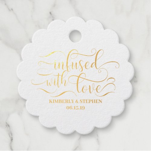 Infused With Love Wedding Foil Favor Tags