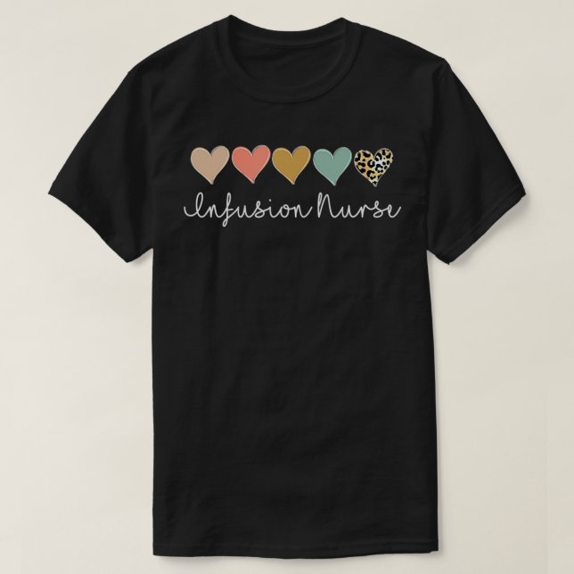 Infusion Nurse, Leopard Certified Registered Nurse T-Shirt (Design Front)