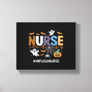 Infusion Nurse Nursing Stethoscope Halloween Essen Canvas Print