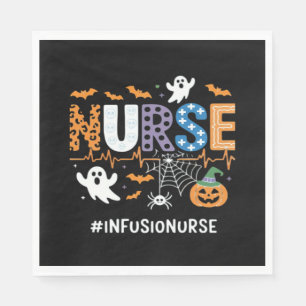 Infusion Nurse Nursing Stethoscope Halloween Essen Napkins