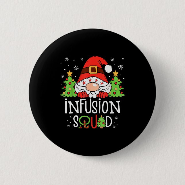 Infusion Nurse Squad Santa Stethoscope Nurse Chris Button (Front)
