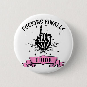Ing Finally Bride Skeleton Hand Halloween Bachelor Button