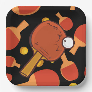 {ing Pong Table Tennis Birthday Party Paper Plates