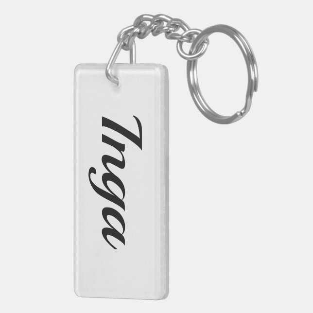 Inga black white keychain (Back Right)