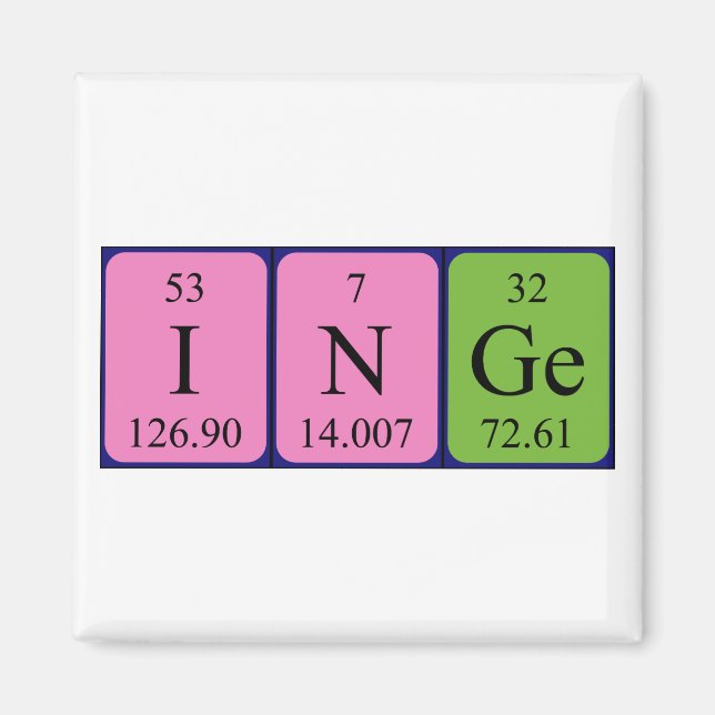 Inge periodic table name magnet (Front)