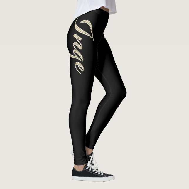 Inge white gold Handwriting trousers Leggings (Right)
