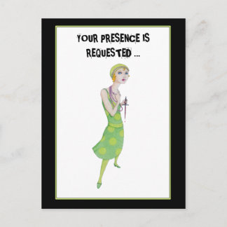 Ingenue Murder Mystery Invitation Postcard
