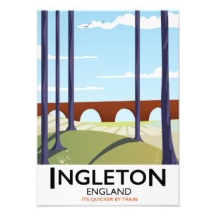 Ingleton England train travel poser Photo Print