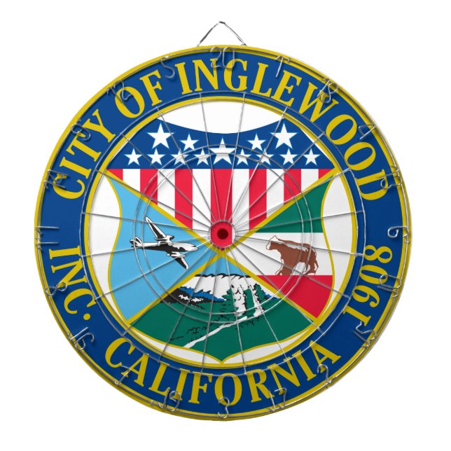 Inglewood California City Seal Dart Board (Front)