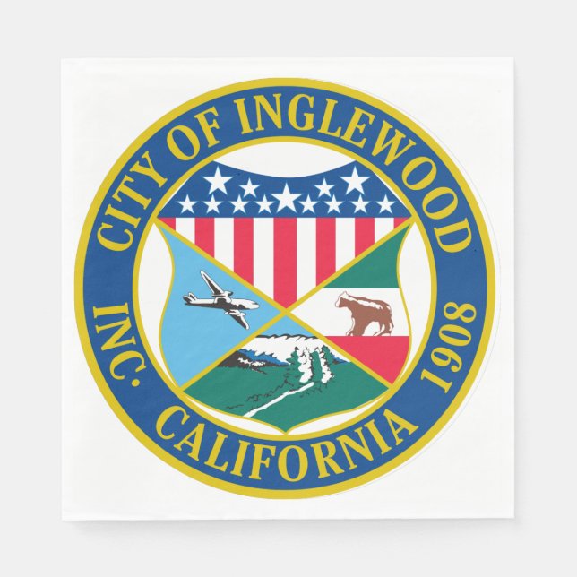 Inglewood California City Seal Napkins (Front)