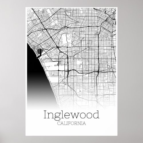 Inglewood Map _ California _ City Map Poster