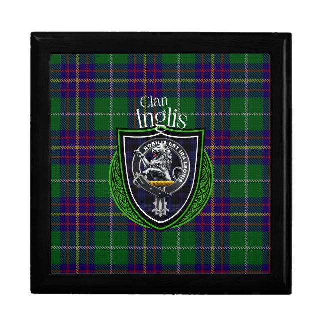 Inglis Scottish Clan Tartan and Crest Gift Box (Front)
