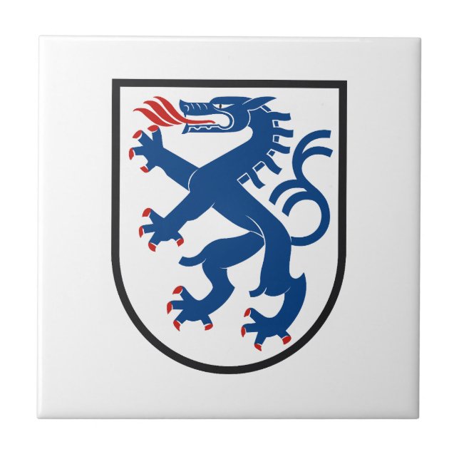 Ingolstadt city flag germany symbol emblem dragon ceramic tile (Front)