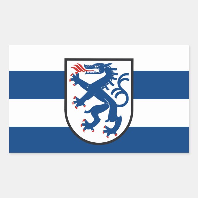 Ingolstadt city flag germany symbol emblem dragon rectangular sticker (Front)