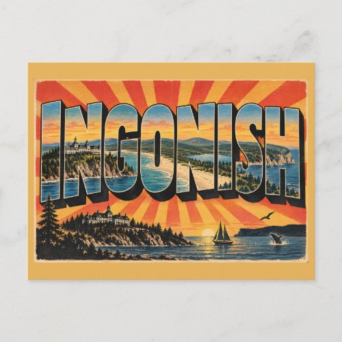 Ingonish NS Beach Headland Resort Art Postcard