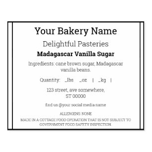 Ingredient Label Rubber Stamp