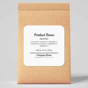 Ingredient List Product Label Sticker
