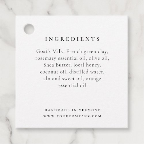 Ingredient List Tag with Logo