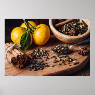 Ingredients for masala chai poster
