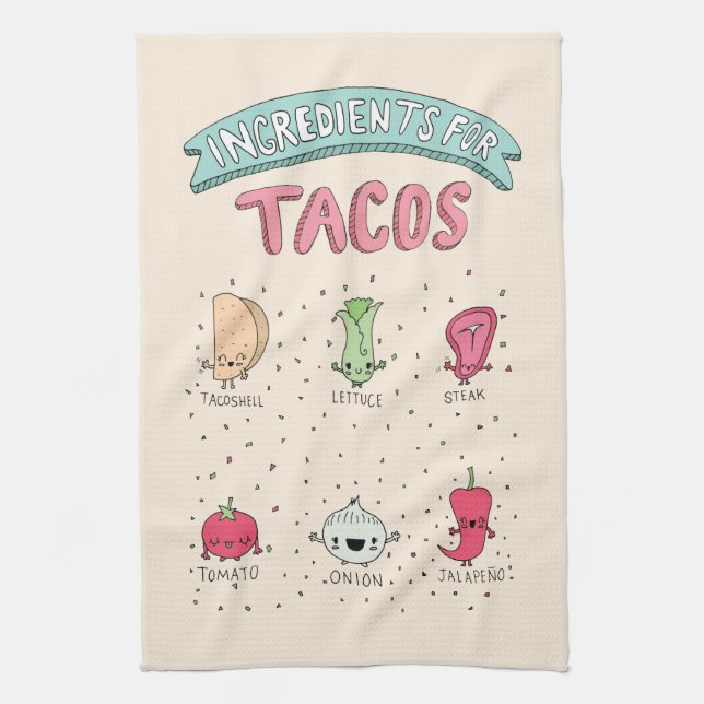 INGREDIENTS FOR TACOS TOWEL (Vertical)