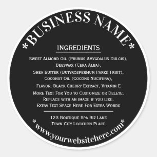 Ingredients Label Black White