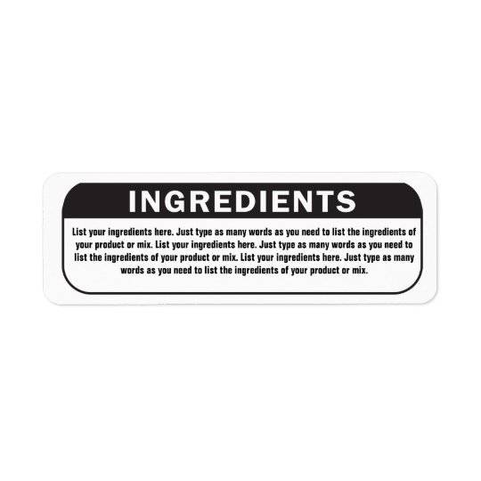 Ingredients list for products label | Zazzle.com