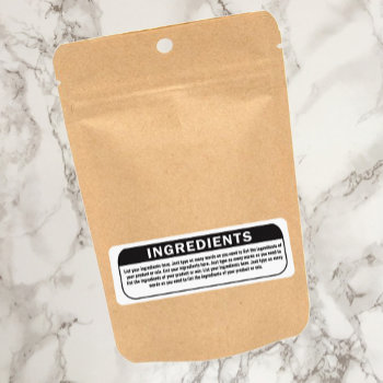 Ingredients List For Products Label by SayWhatYouLike at Zazzle