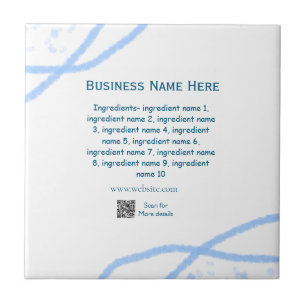 Ingredients name add business name website QR code Ceramic Tile