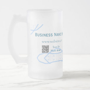 Ingredients name add business name website QR code Frosted Glass Beer Mug