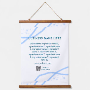 Ingredients name add business name website QR code Hanging Tapestry