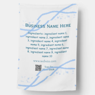 Ingredients name add business name website QR code House Flag