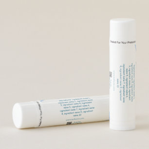 Ingredients name add business name website QR code Lip Balm