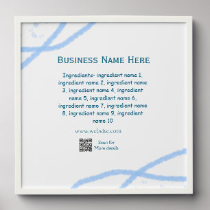 Ingredients name add business name website QR code Peel And Stick Photo Tile