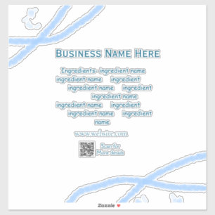 Ingredients name add business name website QR code Sticker