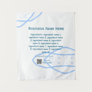 Ingredients name add business name website QR code Tapestry