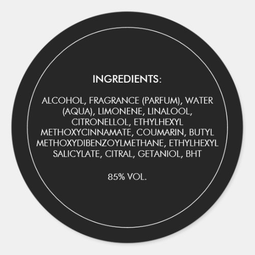 Ingredients Product Label
