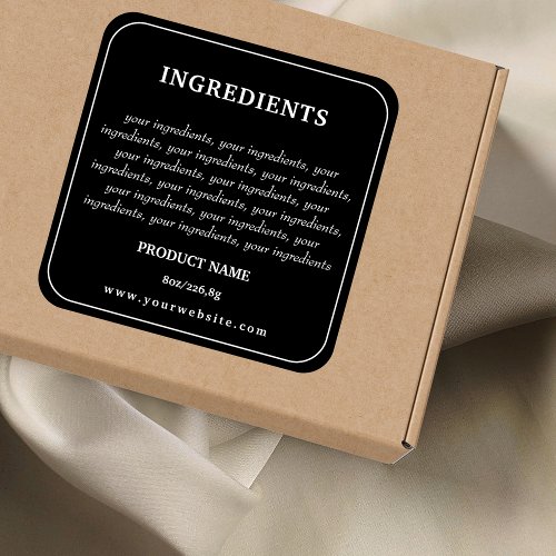 Ingredients Product Label