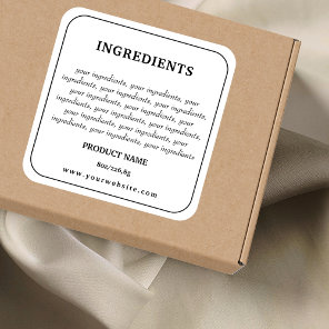 Ingredients Product Label