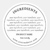 Ingredients Product Label Zazzle